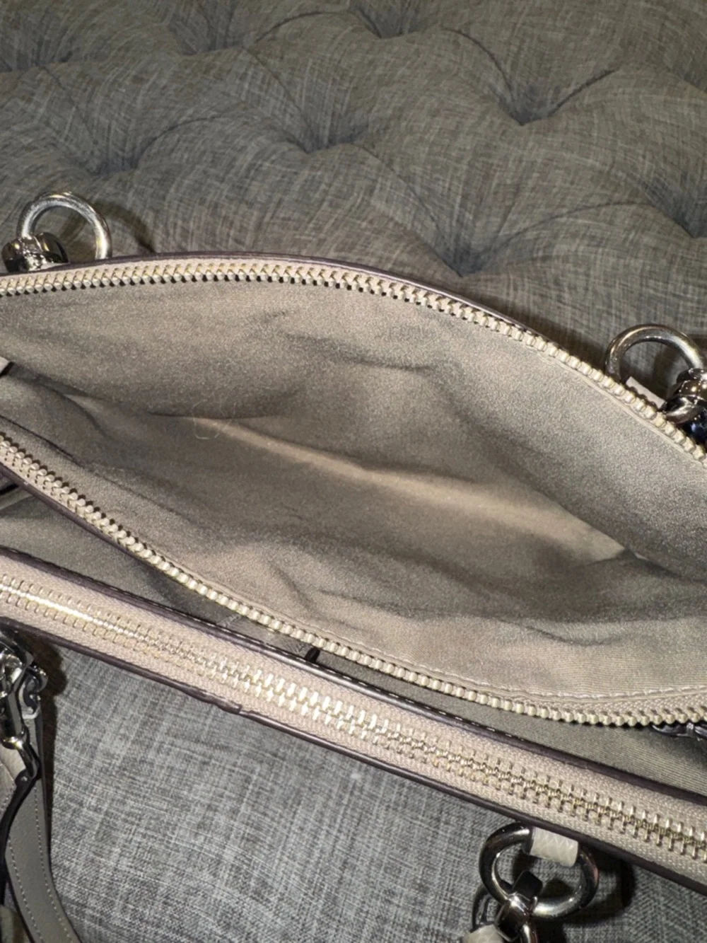 Coach Christie Gray Fog Saffiano Leather Satchel - Picture 12 of 17